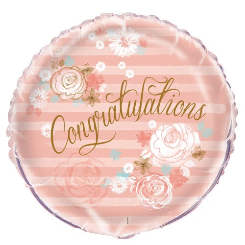 Floral Congratulations 45cm (18") Foil Balloon